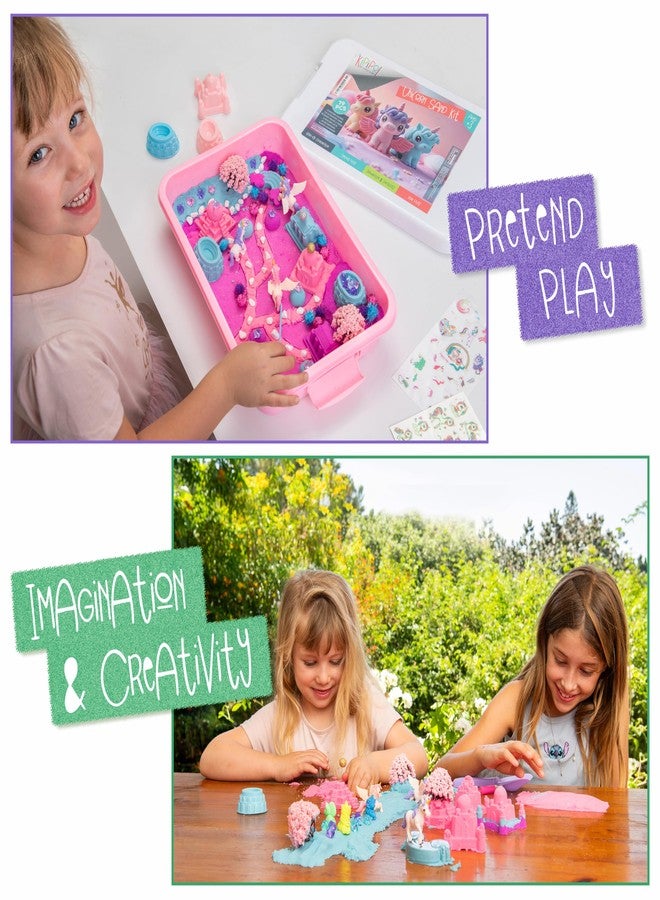 Kipipol Unicorn Sensory Bin for Toddlers 3-4, 5-7 Magic Sand Art Kit w Sandbox, 2.4 LB of Sensory Sand, 10 Sand Toys, 4 Unicorn Toys for Girls Age 4-6, 6-8 Christmas & Birthday Gifts for Girls - Image 4